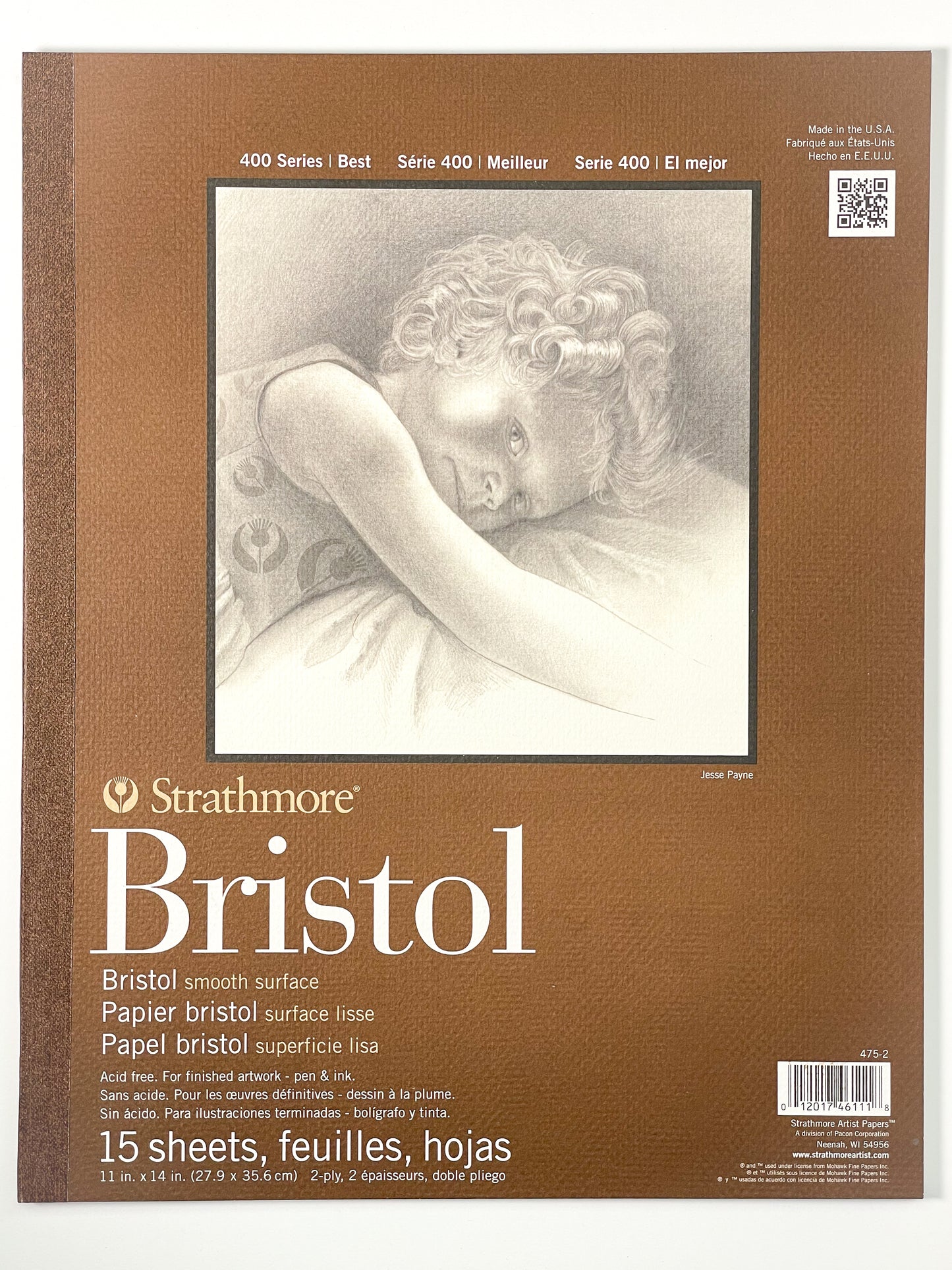 11x14" Strathmore® 400 Series Bristol Pad (Smooth Surface) - Mona Lisa Artists' Materials Calgary Alberta