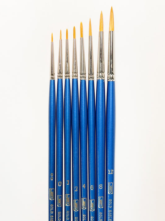 Heinz Jordan Series 600-R Gold Sable Round Paint Brushes (Oil & Acrylic)