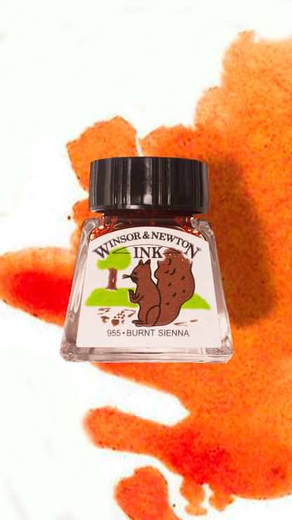 Burnt Sienna Winsor & Newton™ Drawing Ink - Mona Lisa Artists' Materials Calgary Alberta