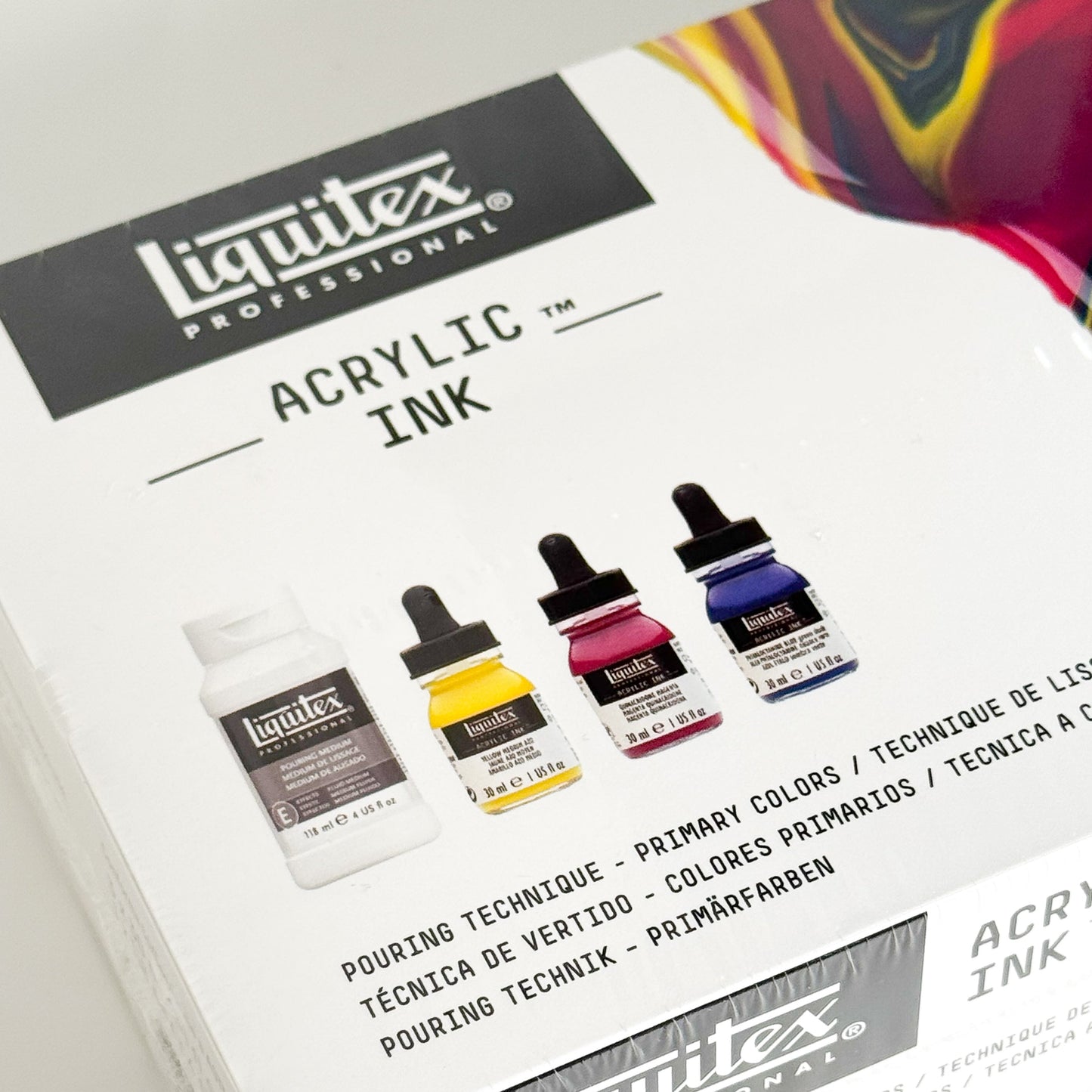 Close up Liquitex® 4pc Acrylic Ink Pouring Medium Set - Mona Lisa Artists' Materials Calgary Alberta