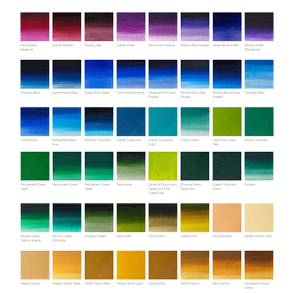 Color Chart 2 Winsor & Newton™ Artists' Oil Colour (Series 4 & 5) - Mona Lisa Artists' Materials Calgary Alberta