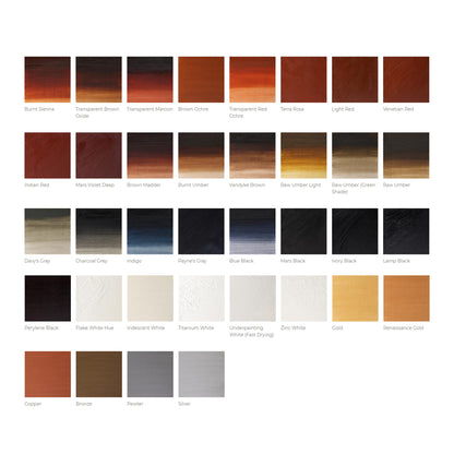 Color Chart 3 Winsor & Newton™ Artists' Oil Colour (Series 4 & 5) - Mona Lisa Artists' Materials Calgary Alberta