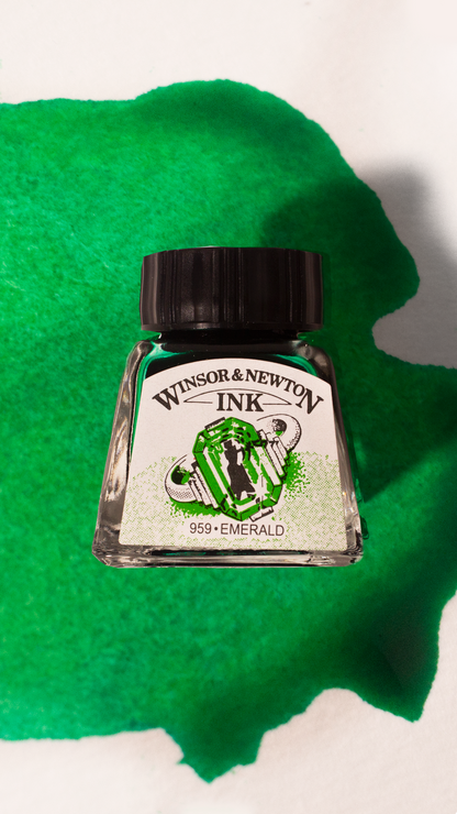Emerald Winsor & Newton™ Drawing Ink - Mona Lisa Artists' Materials Calgary Alberta