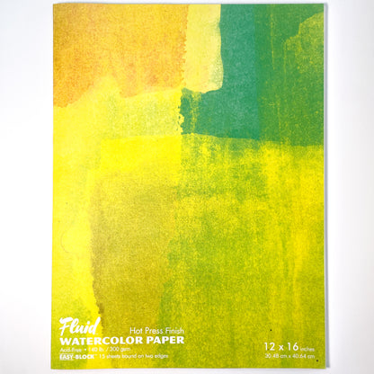 Fluid™ 140lb Hot Press Finish Watercolor Blocks (4 Sizes) 02 - Mona Lisa Artists Materials Calgary Alberta Canada