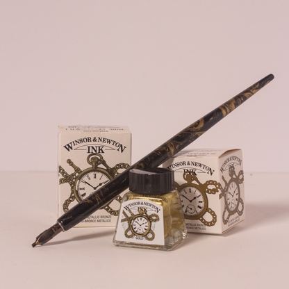 Gold Winsor & Newton™ Drawing Ink - Mona Lisa Artists' Materials Calgary Alberta
