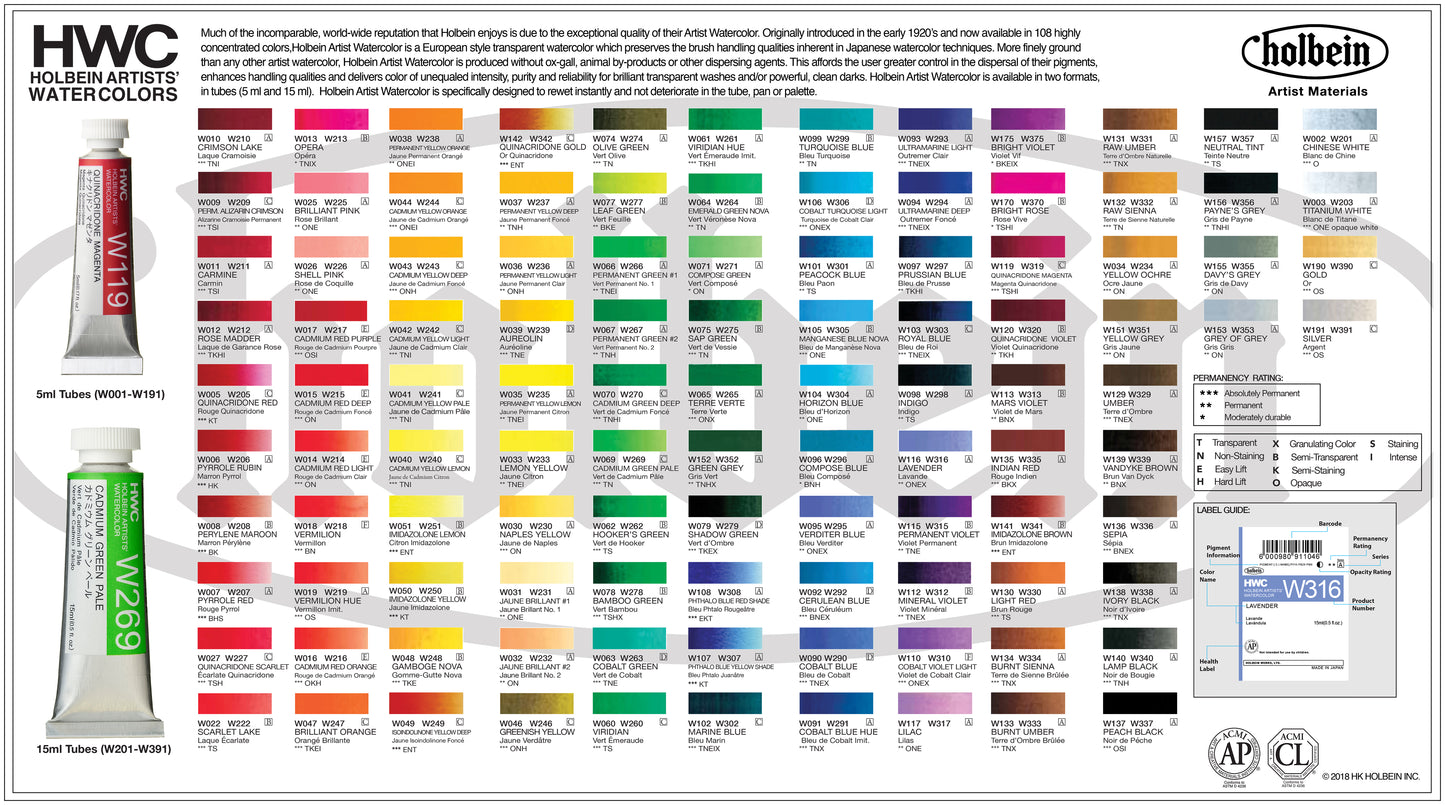 Holbein Artists' Watercolor (Series A & B)
