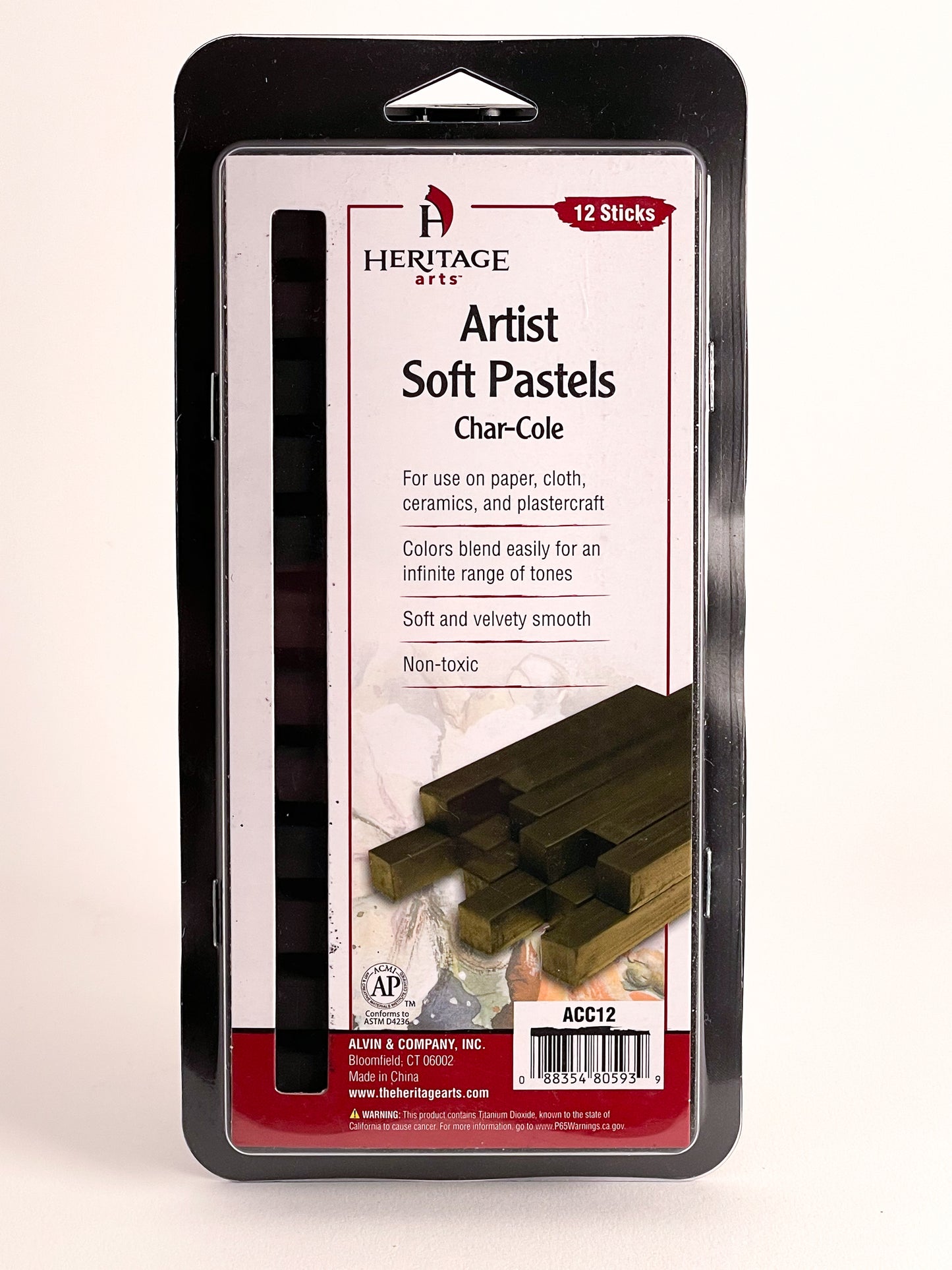 Heritage Arts™ Soft Pastel Sets (Black Charcoal 12 Set) - Mona Lisa Artists' Materials Calgary Alberta