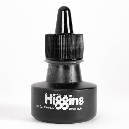 Higgins® Black India Pigment-Based Drawing Ink (29.6ml) - Mona Lisa Artists Materials Calgary Alberta Canada