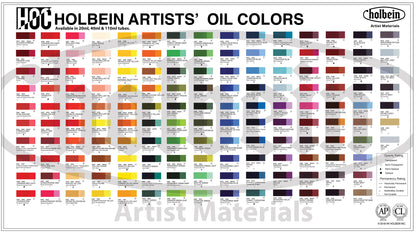 Holbein Artist Oil Color Chat - Mona Lisa Artists Materials Calgary Alberta Canada