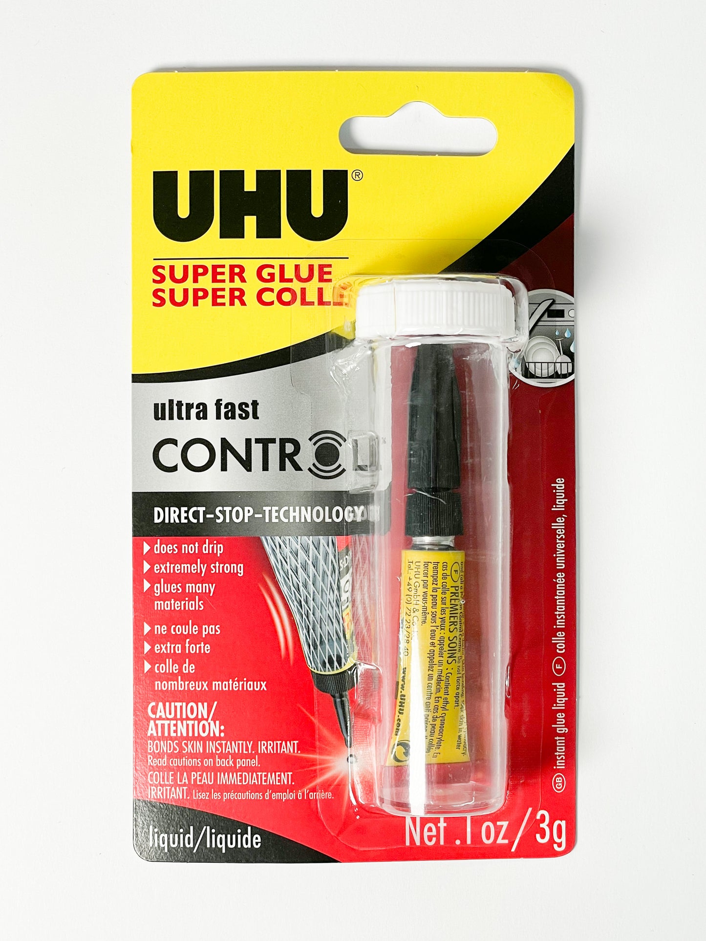 UHU® Super Glue Ultra Fast Control™ (0.1 oz. tube)