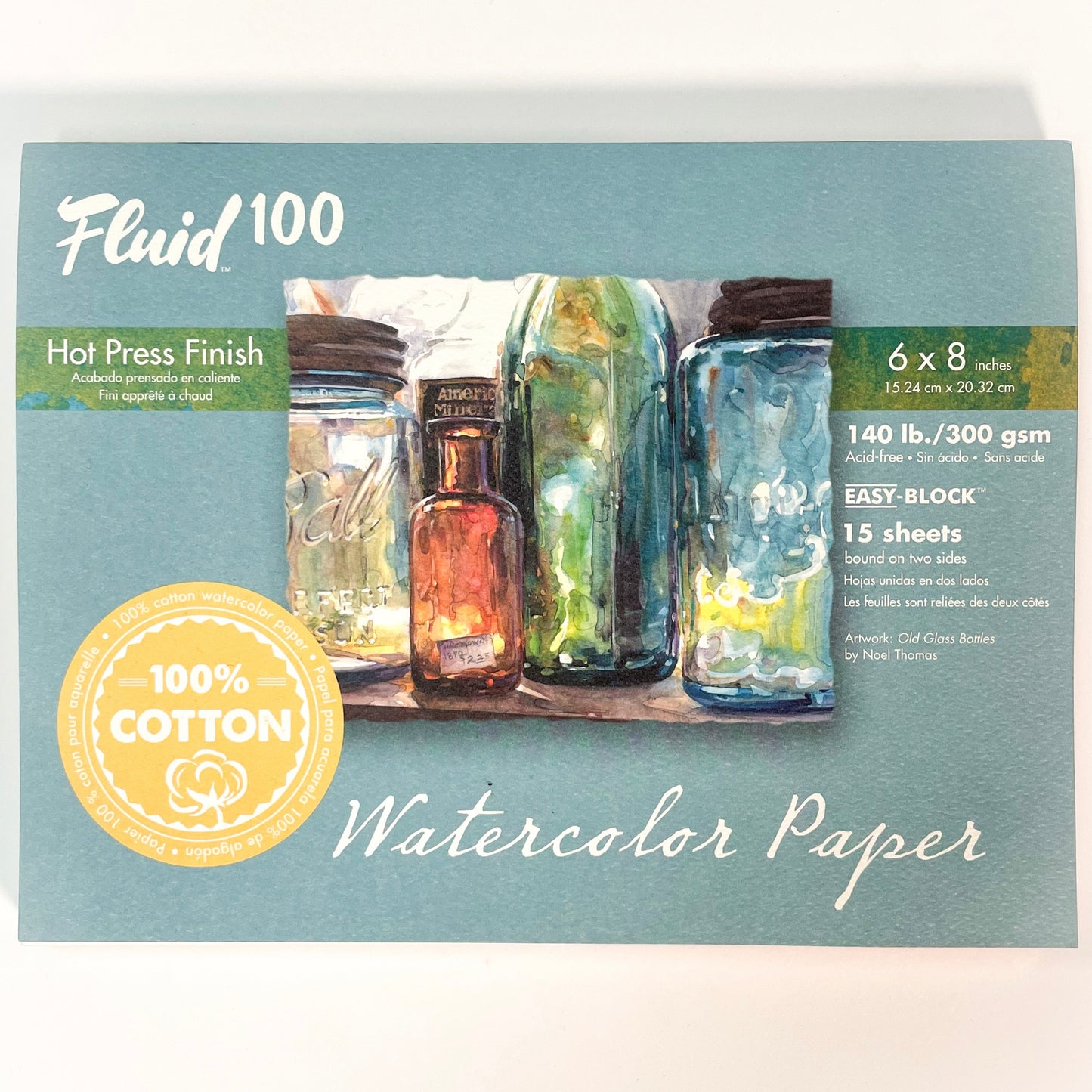 Fluid 100™ Hot Press Finish Watercolor Block (6"x8") - Mona Lisa Artists' Materials