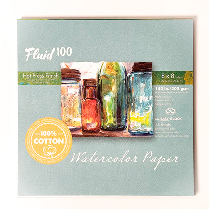 Fluid 100™ Hot Press Finish Watercolor Blocks (140lb) (5 Sizes)