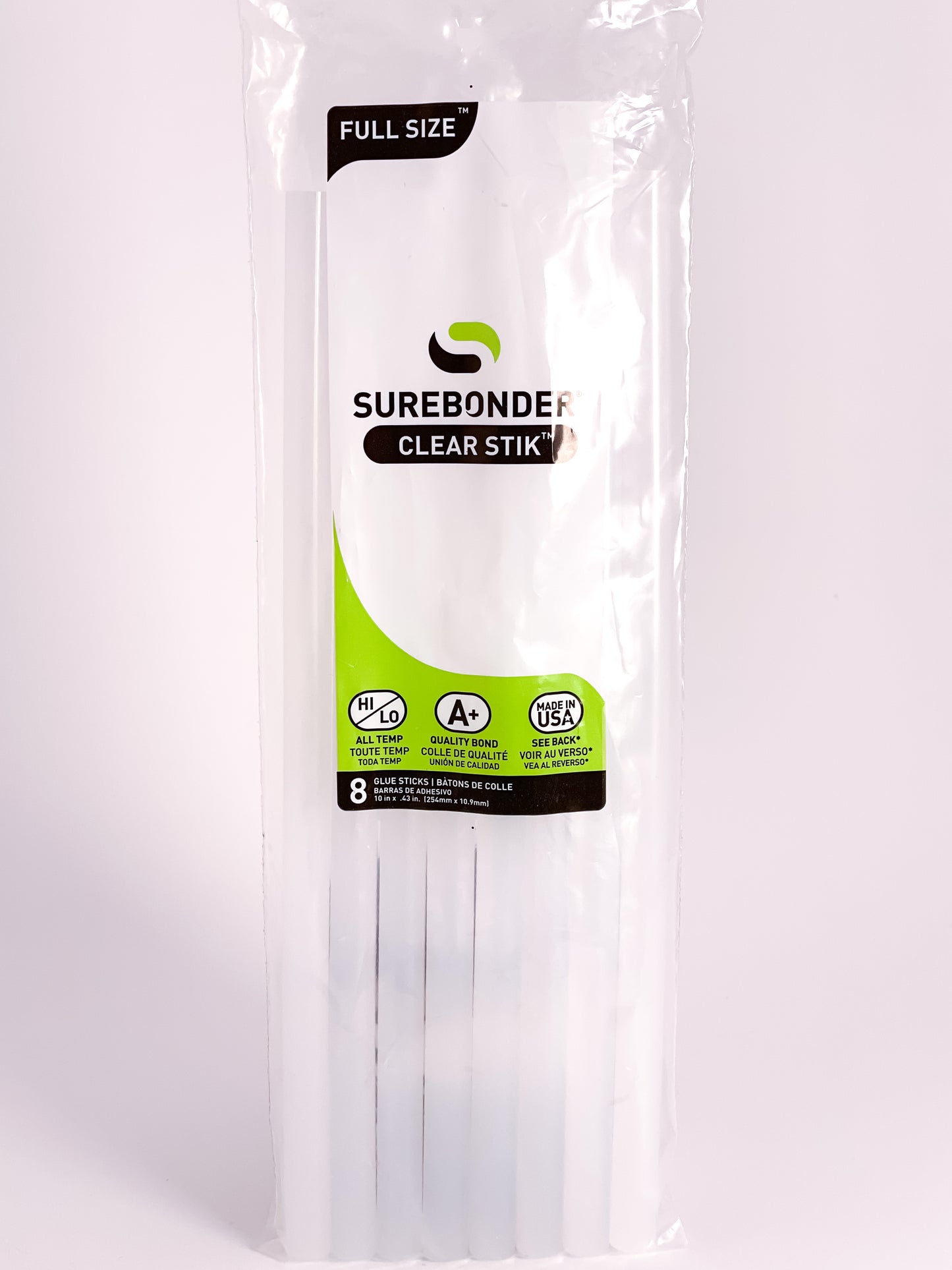 Surebonder® Essentials Full Size™ Clear Stik™ Glue Sticks (4" & 10")
