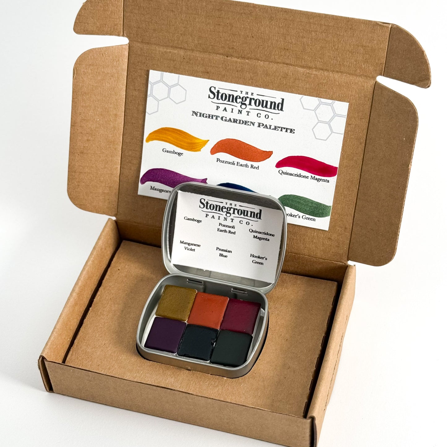 Stoneground Paint Co. "Night Garden Palette" 6pc Watercolour Set