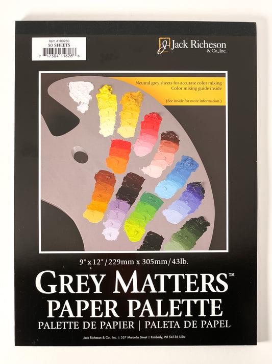 Jack Richeson & Co. Grey Matters™ Paper Palette (3 Sizes) - Mona Lisa Artists' Materials Calgary Alberta