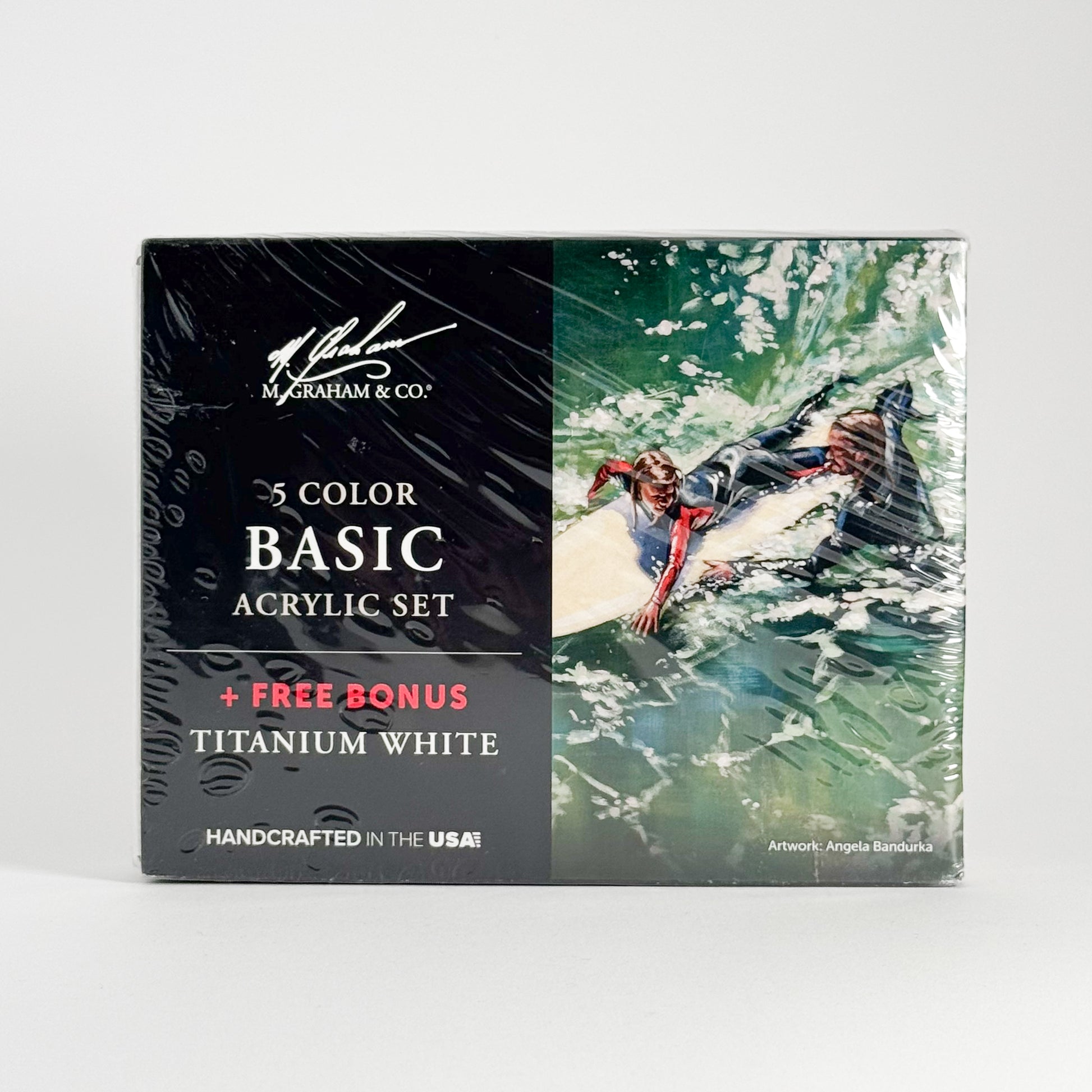 M. Graham & Co.® 5 Color Basic Acrylic Set (+ Free Bonus Titanium White!) - Mona Lisa Artists Materials Calgary Alberta Canada