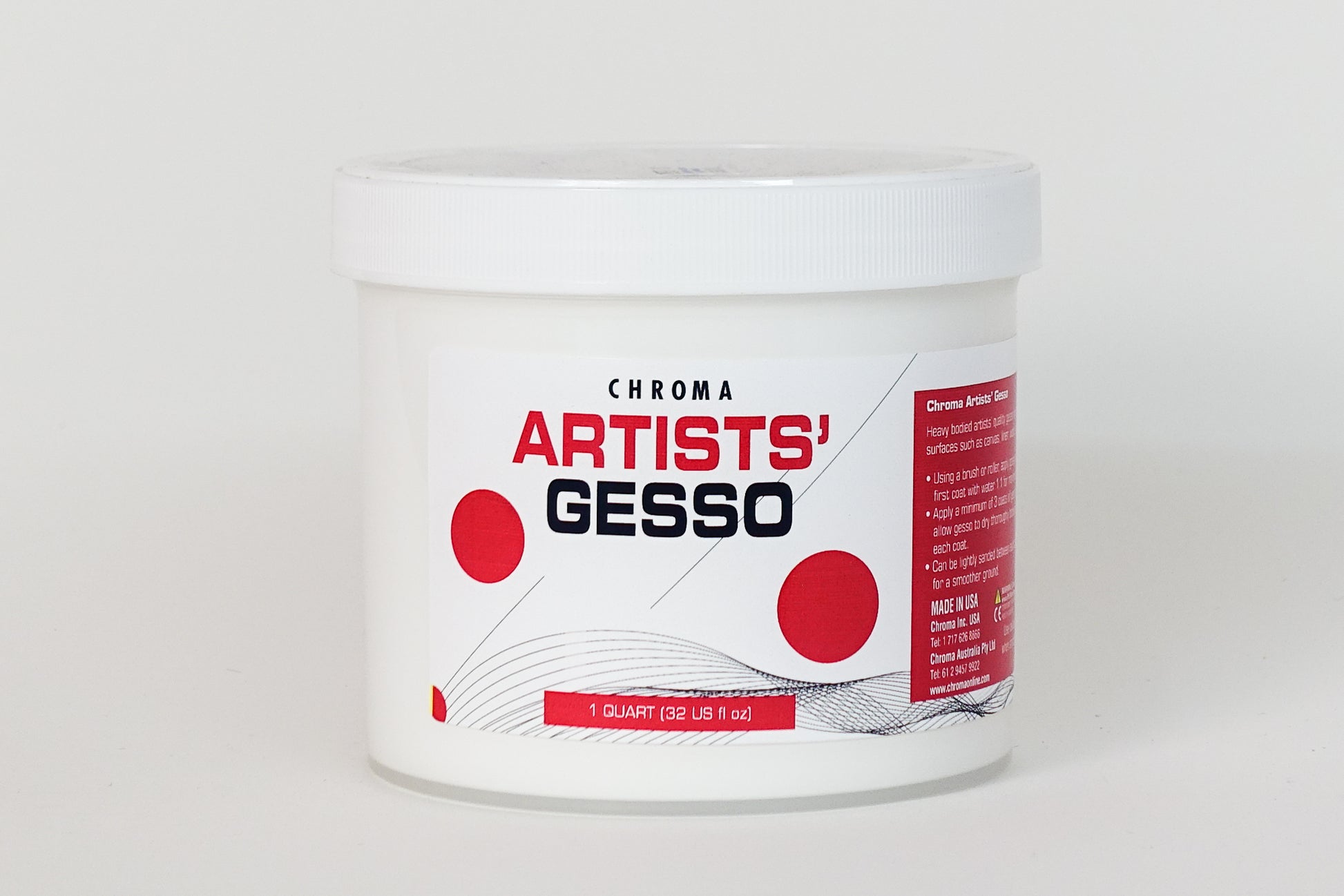 Chroma Artists' Gesso (1 Quart; 32 fl. oz.) Mona Lisa Artists
