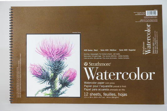Strathmore 400 Series Watercolor Paper Book (12"x18"; 140lb) - Cold Press
