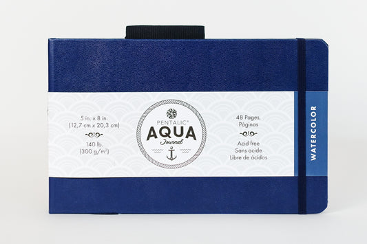 Pentallic Aqua Journal 5"x8" 48 Page Journal (140lb paper)
