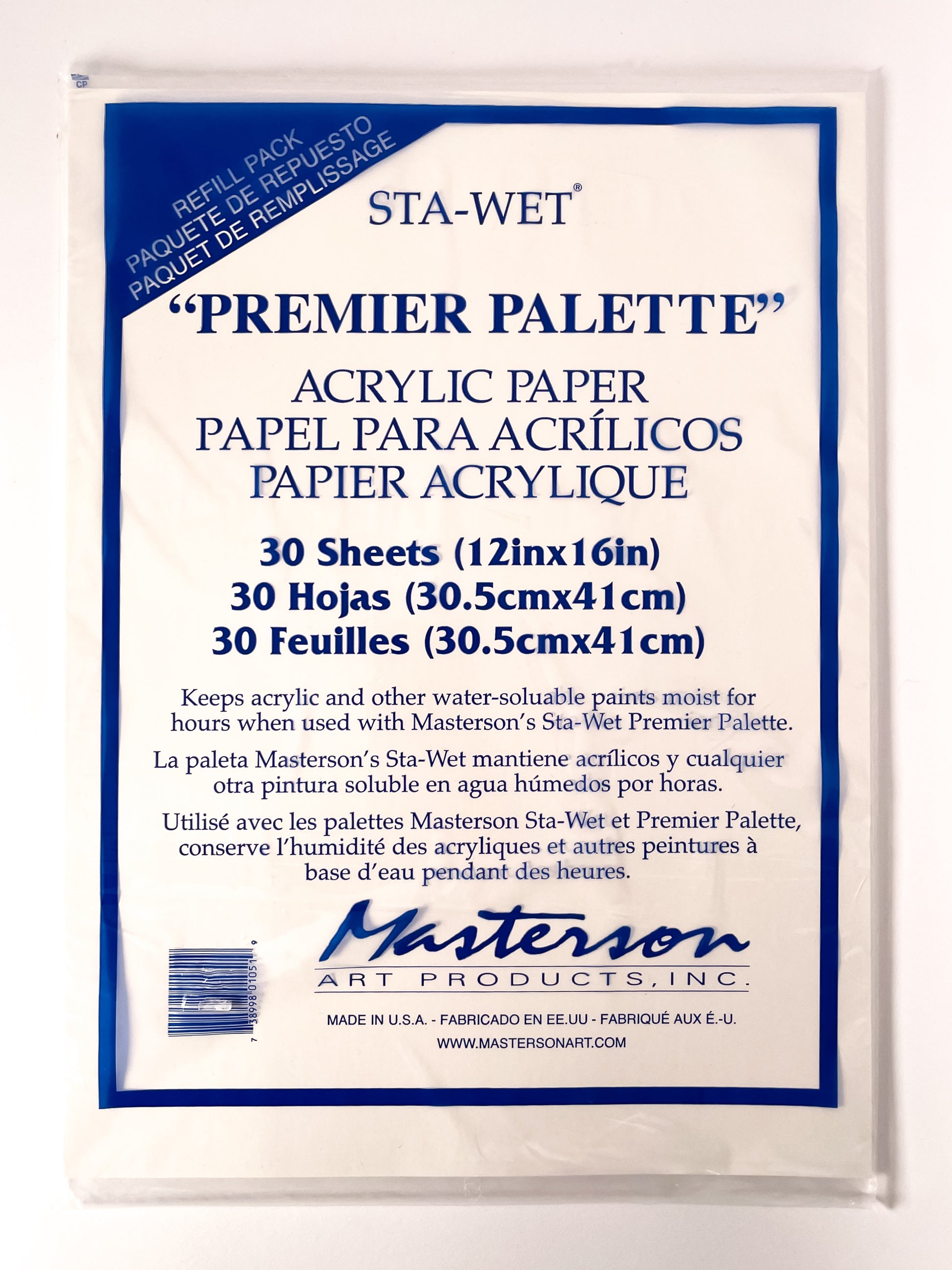 Masterson® Sta-Wet® Replacement Acrylic Paper For Premier Palette™ - Mona Lisa Artists' Materials Calgary Alberta