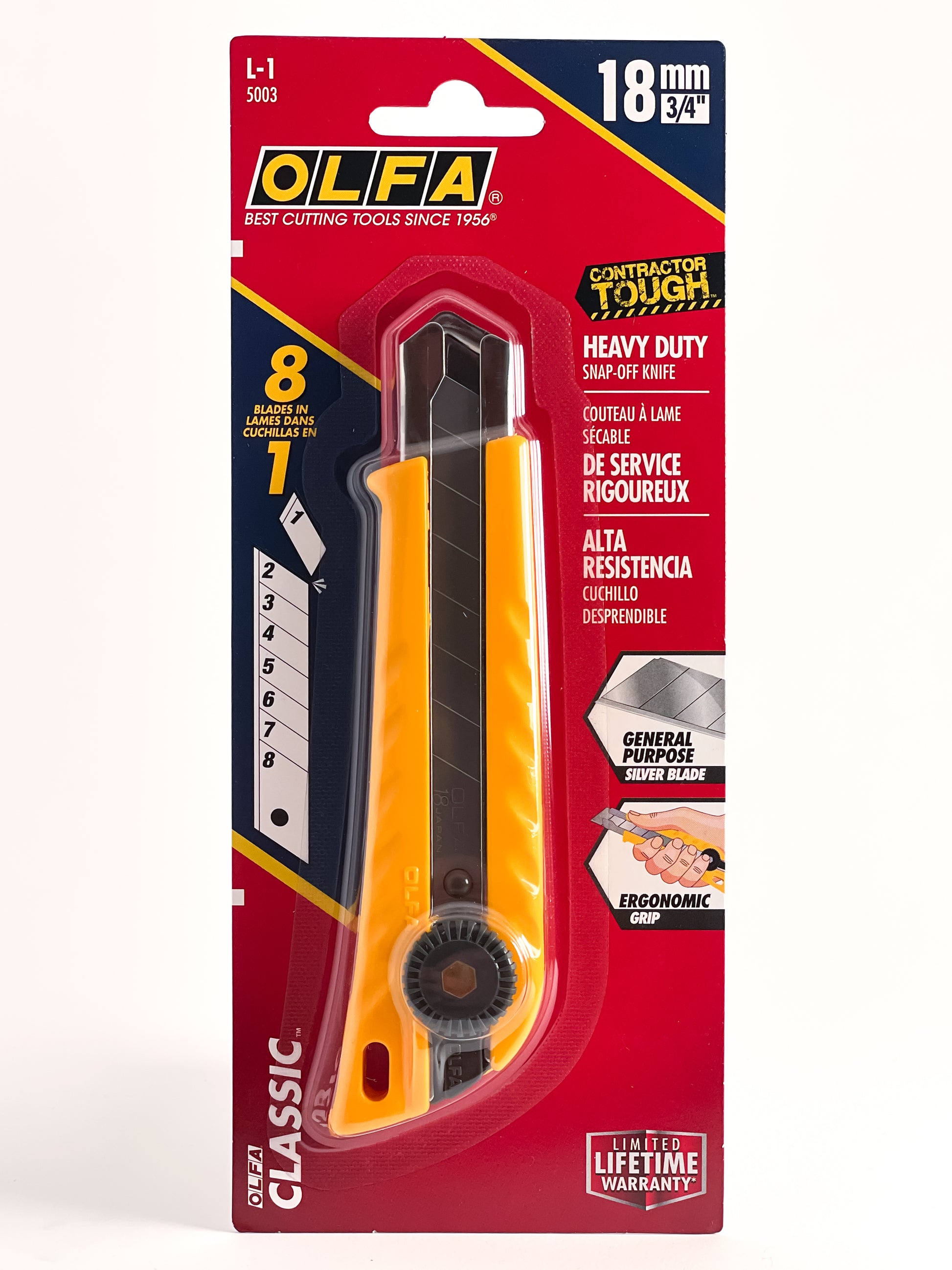 OLFA® L-1 18mm Heavy Duty Snap-Off Knife - Mona Lisa Artists' Materials Calgary Alberta