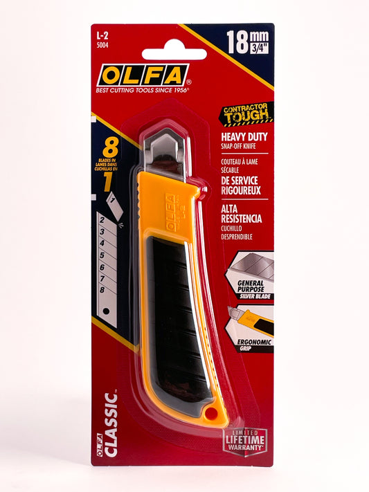 OLFA® L-2 Heavy Duty Snap-off Knife (18mm) - Mona Lisa Artists' Materials Calgary Alberta