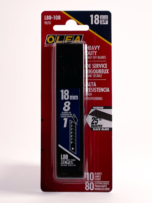 OLFA® LBB-10B UltraSharp Heavy-Duty Snap-Off Blades (18mm) - Mona Lisa Artists' Materials Calgary Alberta