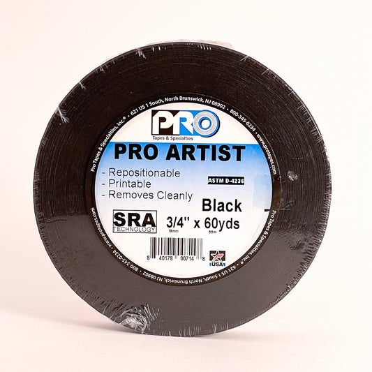 Pro Tapes™ Pro® Artist Tape Black (3/4” x 60yds) - Mona Lisa Artists Materials Calgary Alberta Canada