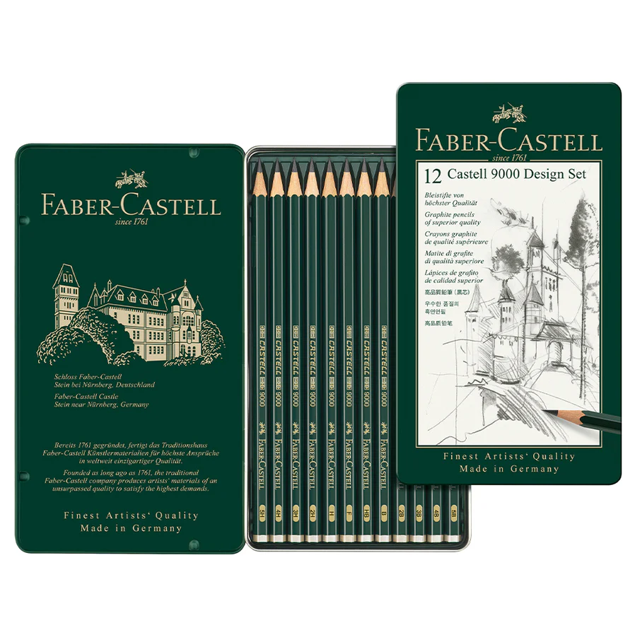Set Contents Faber-Castell - Castell® 9000 Design Set (12pc) - Mona Lisa Artists' Materials Calgary Alberta