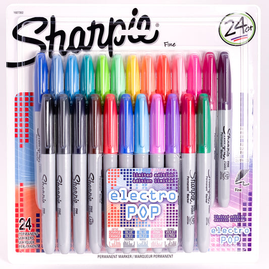 Sharpie® Electro Pop Fine Tip Markers 24pc Set Mona Lisa Artists Materials Calgary Alberta Canada