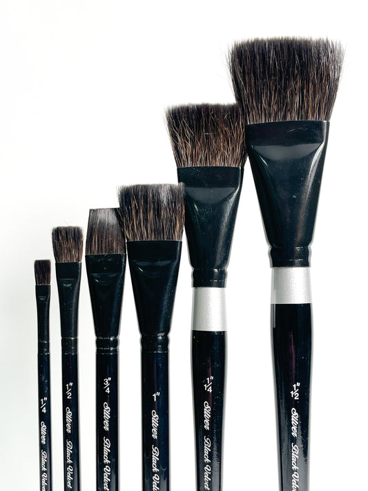Silver Brush Ltd.® Black Velvet® Series 3000 Paint Brushes (Wash) - Mona Lisa Artists' Materials Calgary Alberta Canada
