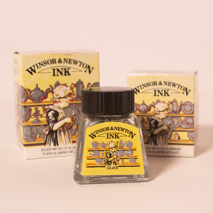 Silver Winsor & Newton™ Drawing Ink - Mona Lisa Artists' Materials Calgary Alberta