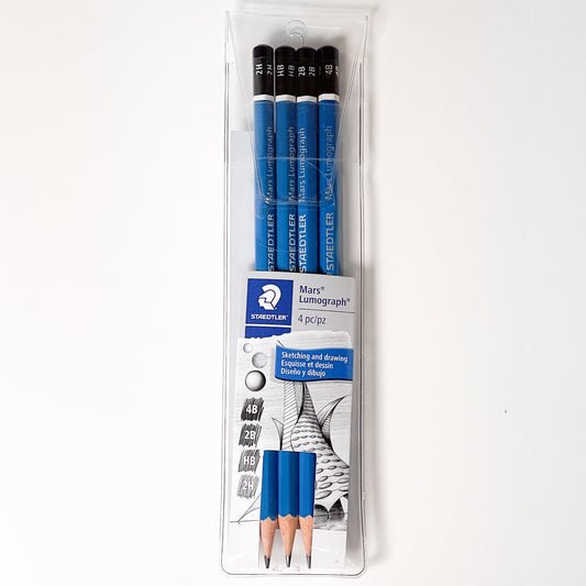 Staedtler Mars Lumograph® 4pc Pencils (2H, HB, 2B, & 4B) - Mona Lisa Artists Materials Calgary Alberta Canada