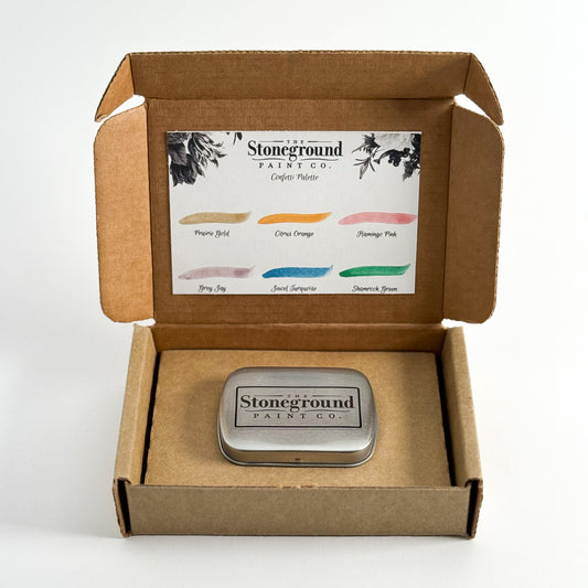 Stoneground Paint Co. "Confetti Palette" 6pc Watercolour Set 01 - Mona Lisa Artists' Materials Calgary Alberta