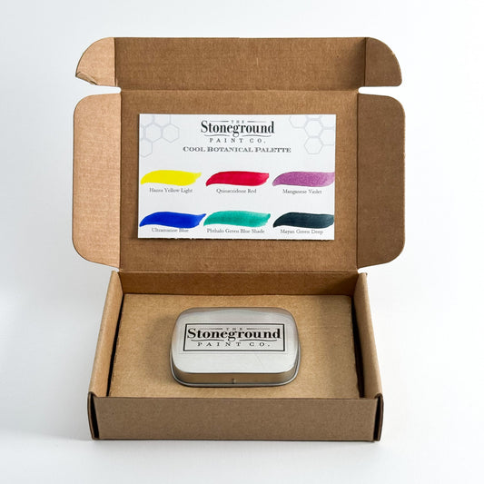 Stoneground Paint Co. "Cool Botanical Palette" 6pc Watercolour Set 01 - Mona Lisa Artists' Materials Calgary Alberta