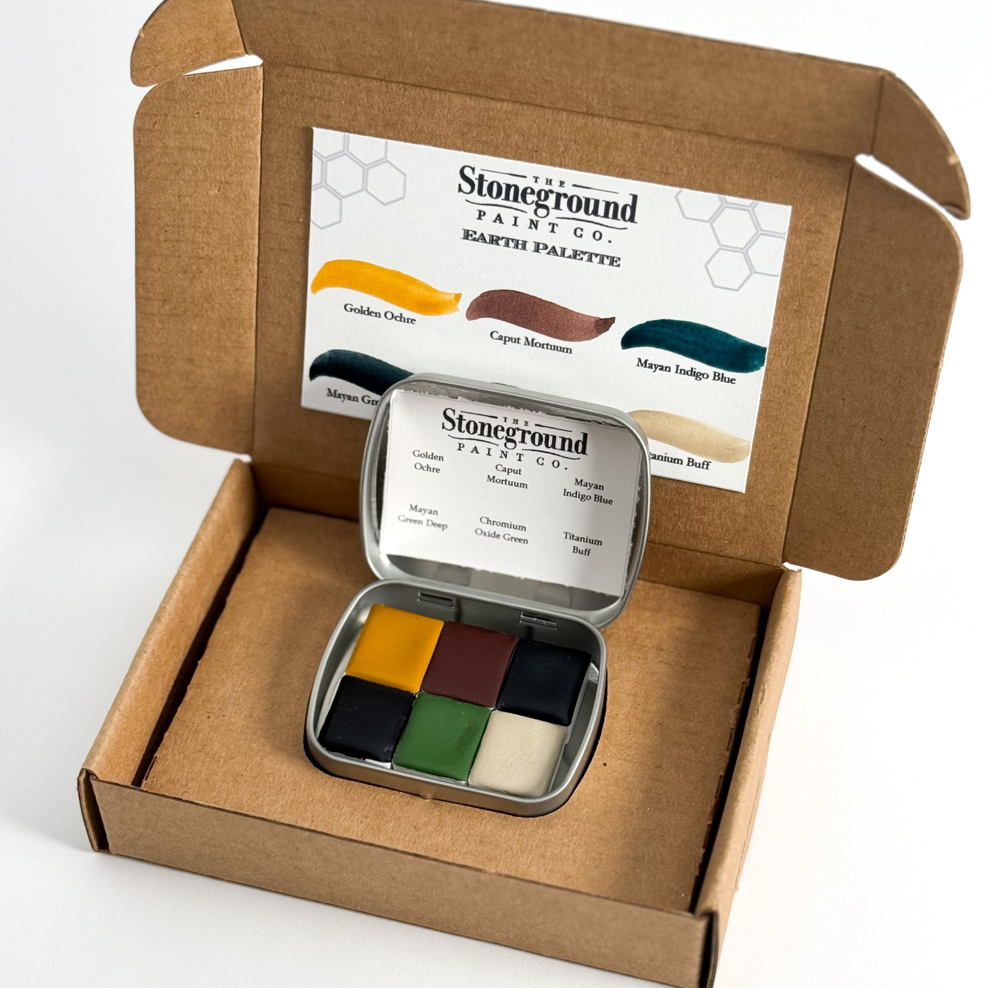 Stoneground Paint Co. "Earth Palette" 6pc Watercolor Set 02 Mona Lisa Artists Materials Calgary Alberta