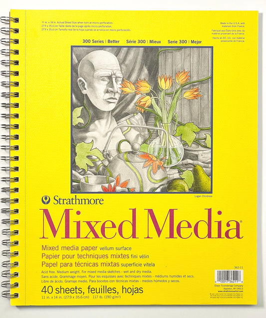 Strathmore® 300 Series Mixed Media Sketchbook 11x14" - Mona Lisa Artists' Materials Calgary Alberta