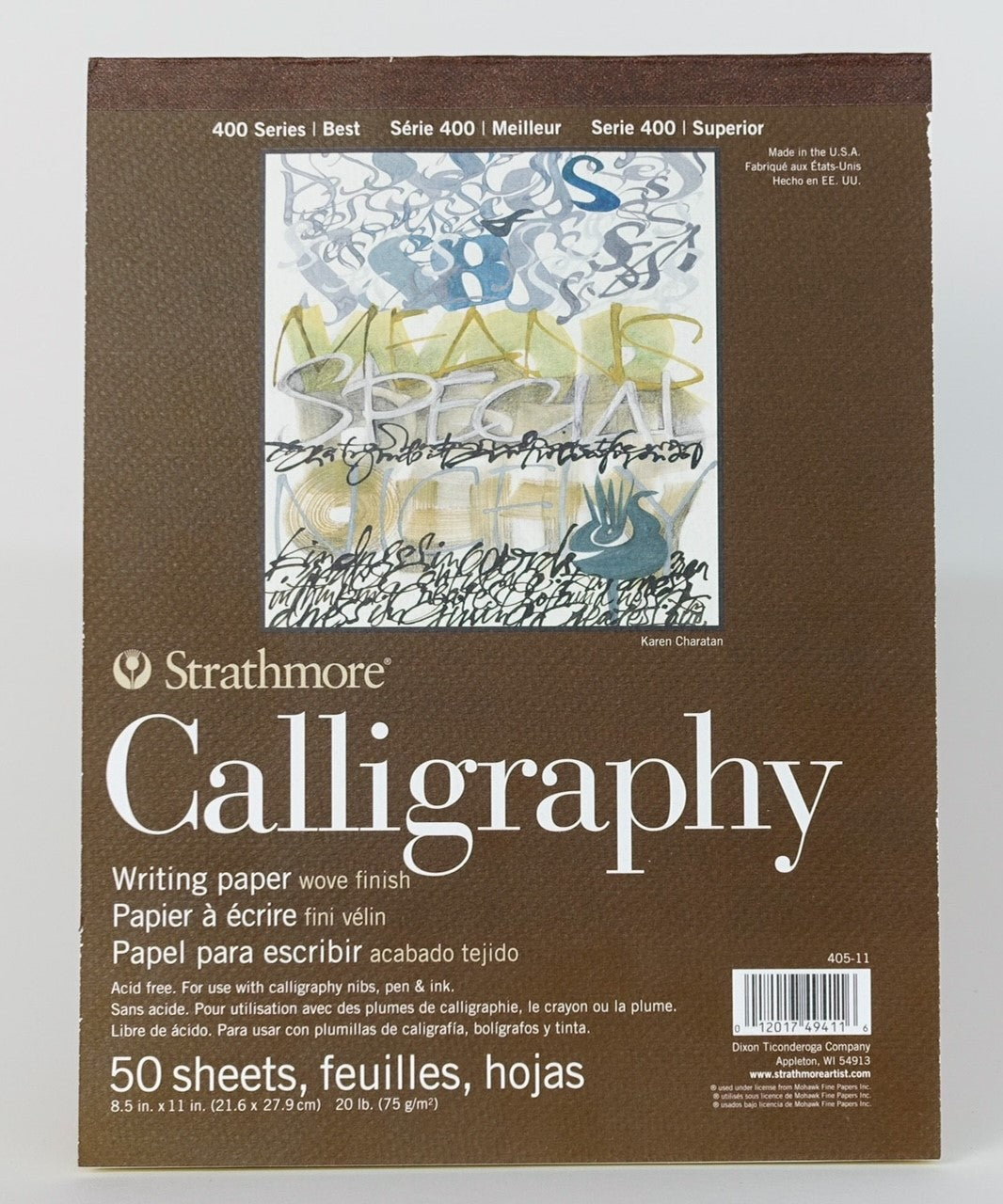 Strathmore 400 Series Calligraphy Writing Paper 8.5"x11" (50 sheet pad) - Wove Finish