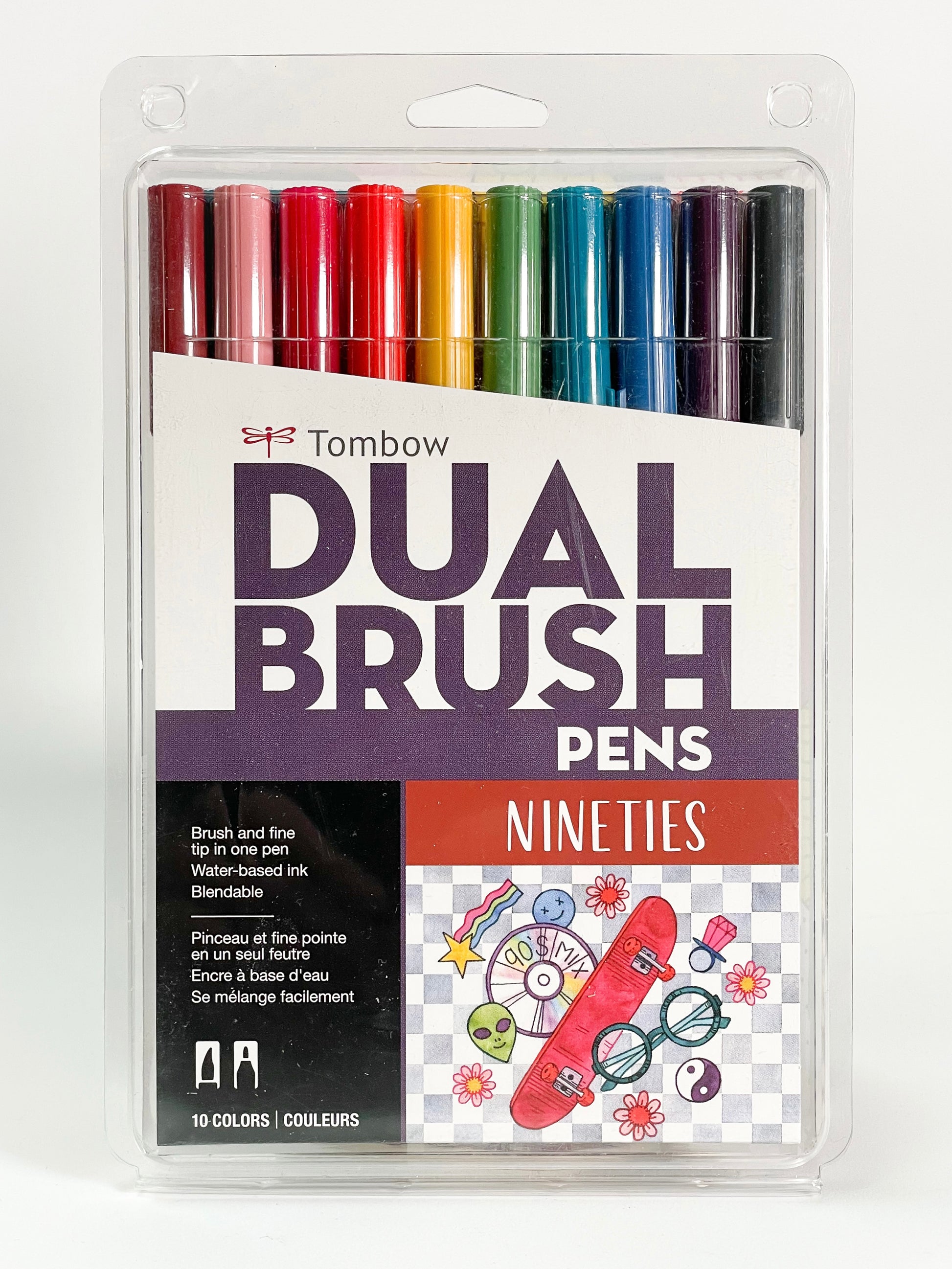 Tombow Dual Brush Pens "Nineties" Set (10 Colours) - Mona Lisa Artists' Materials Calgary Alberta