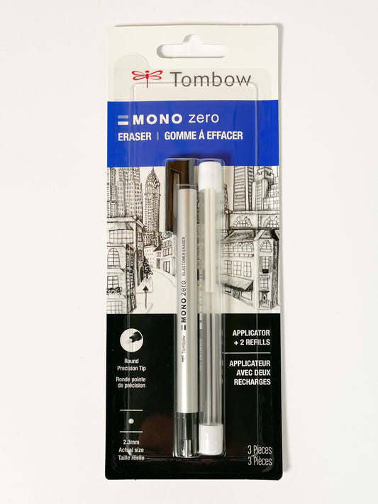 Tombow MONO Eraser (Round Applicator + 2 Refills) - Mona Lisa Artists' Materials Calgary Alberta