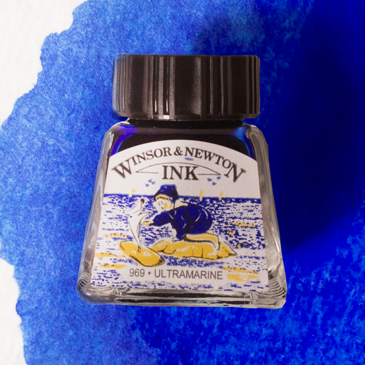 Ultramarine Blue Winsor & Newton™ Drawing Ink - Mona Lisa Artists' Materials Calgary Alberta