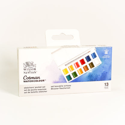 Winsor & Newton™ Cotman Watercolours™ Sketchers' Pocket Set (13pc) - Mona Lisa Artists Materials Calgary Alberta Canada