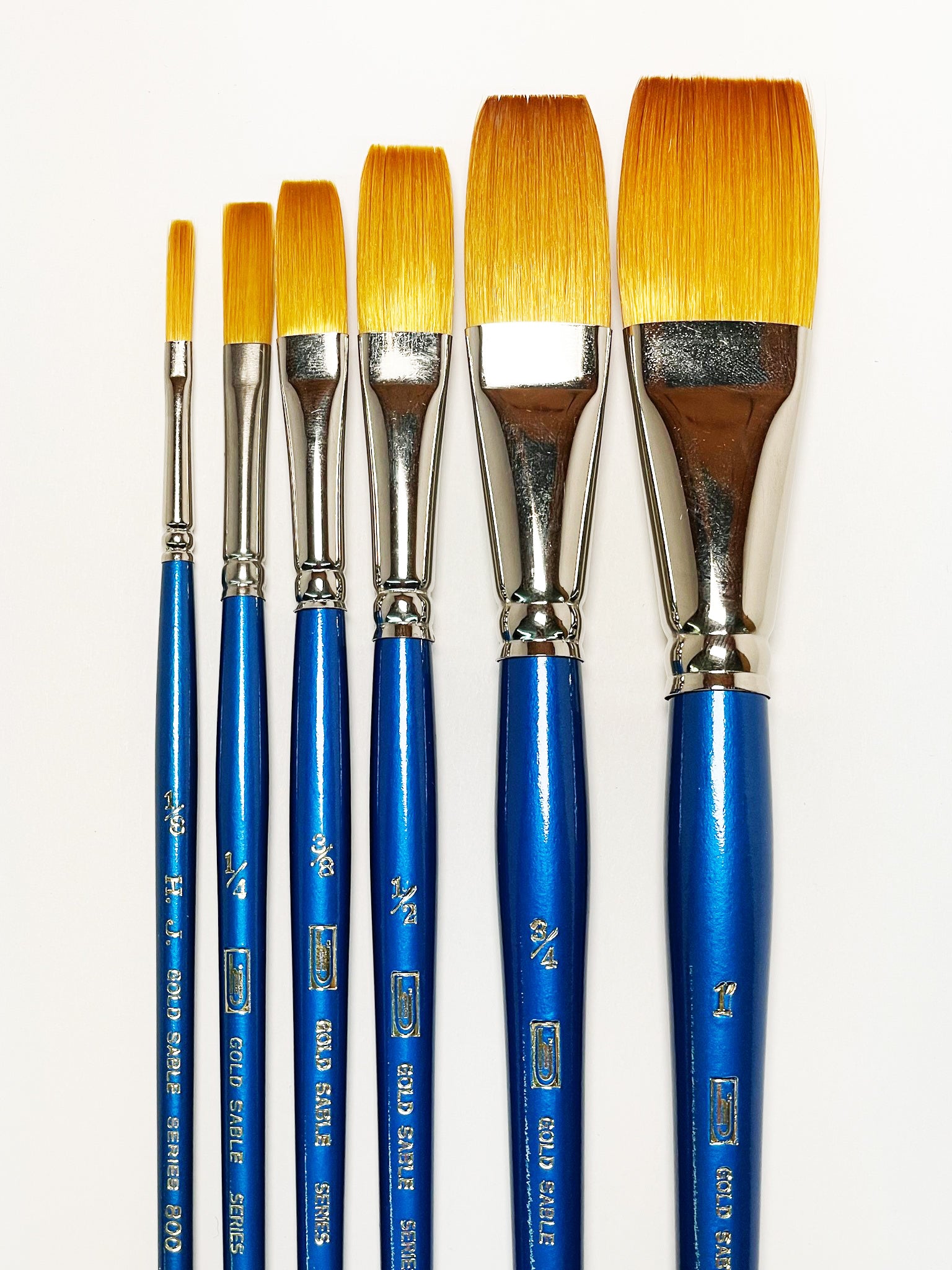 Heinz Jordan Series 800 Gold Sable Flat Paint Brushes (Watercolor)