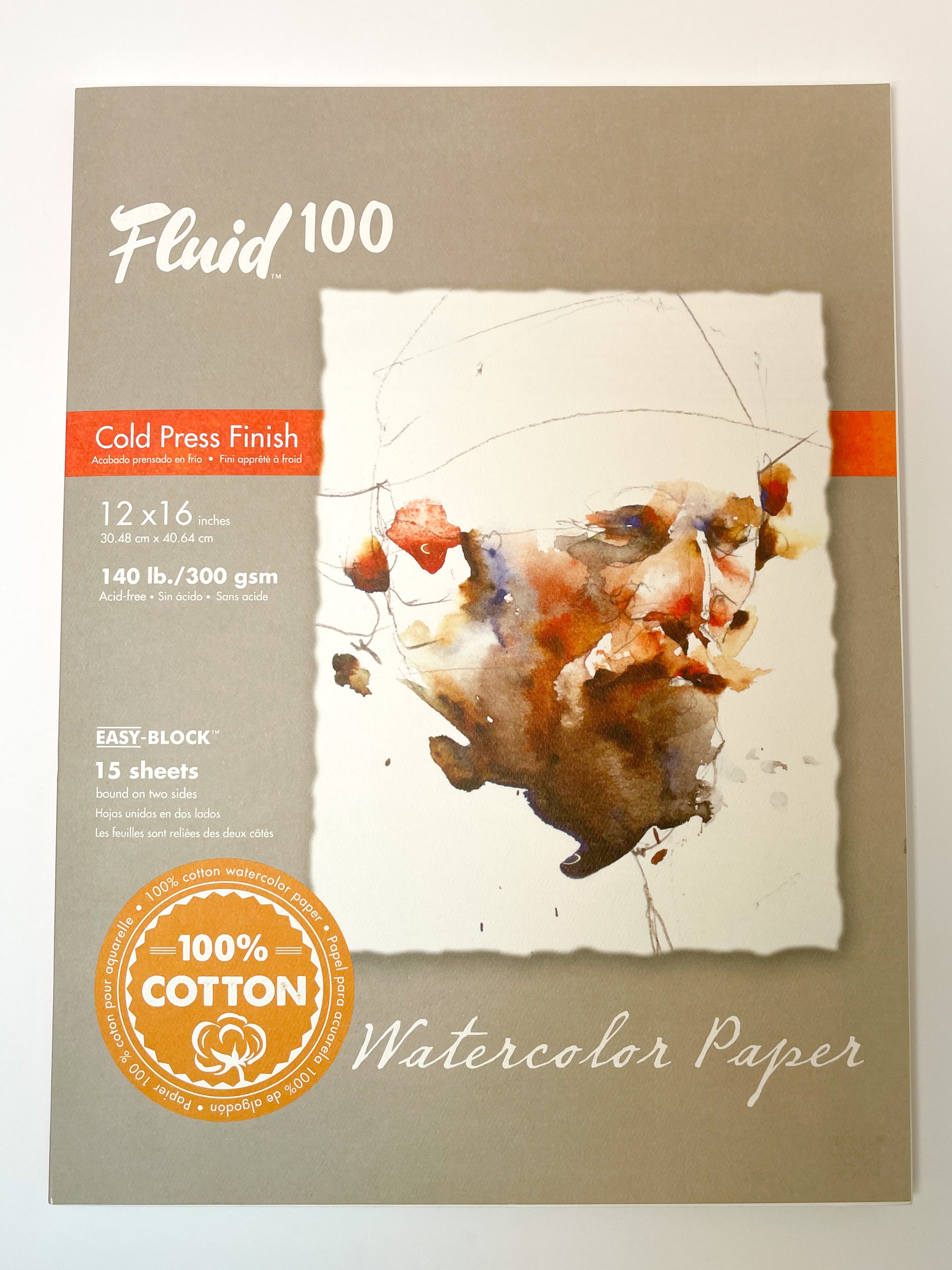 Fluid 100 Watercolor Paper Block - 140 lb. Cold Press 9 x 12